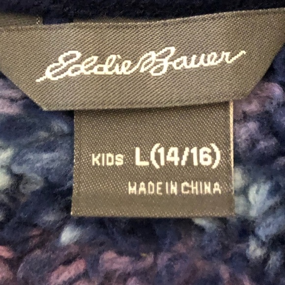 EDDIE Bauer Outdoor Girls Purple/Blue Sherpa Hooded Jacket Size L(14/16) - Picture 5 of 16